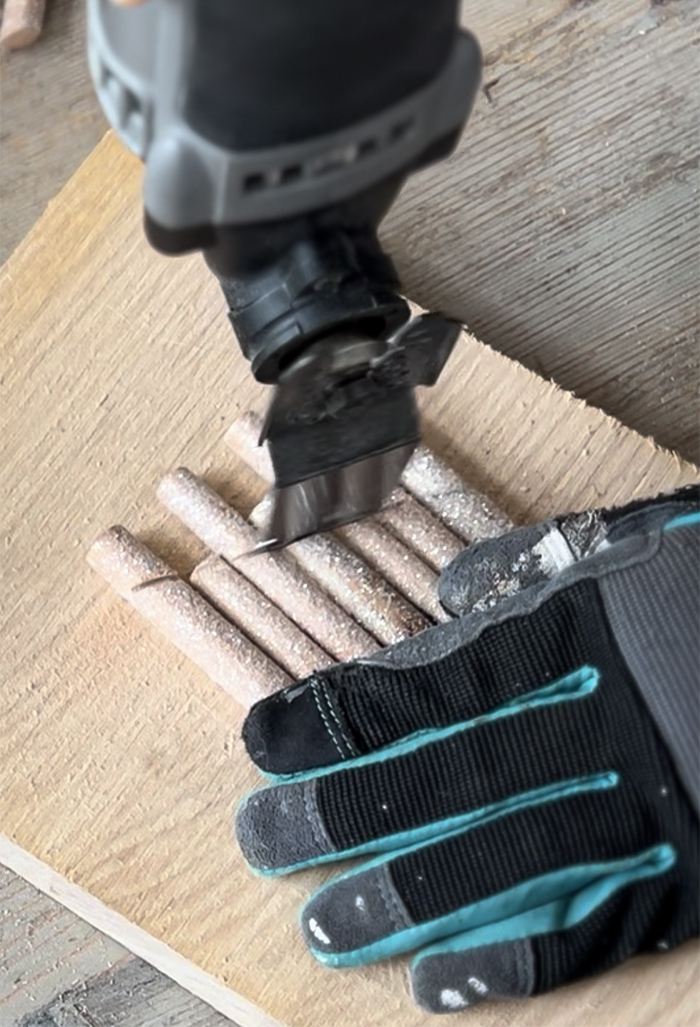 Dremel oscillating tool to cut through wood