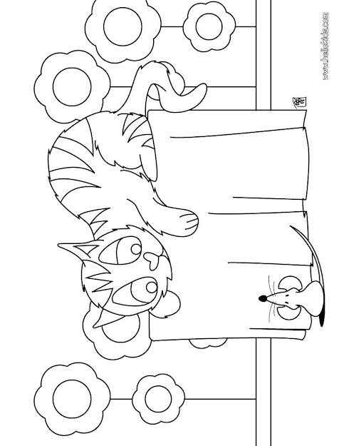 Cat In Love Cat And Mouse Coloring Page  Coloring Page  Animal Coloring  Pages  Pet Coloring Pages