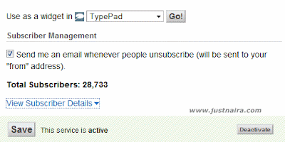 Backup Feed Email Subscribers List