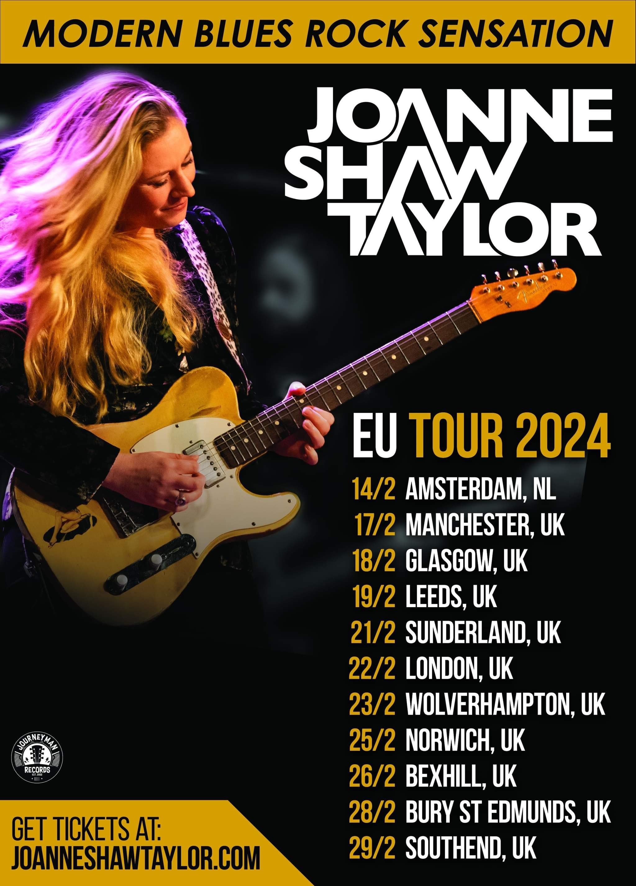 Joanne Shaw Taylor: announces February 2024 UK Tour