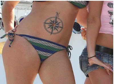 Sexy Bikini With Compass Tattoos Pictures