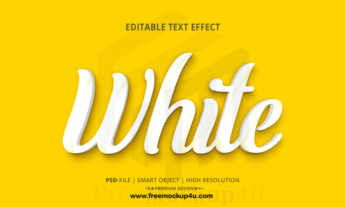 Creative White 3D Editable Text Effects Style