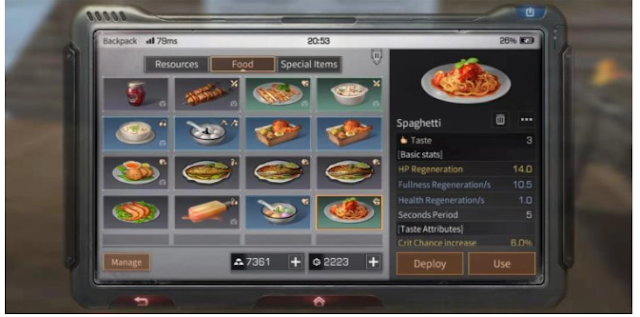 Berbagai macam resep makanan dan masakan di game life after android