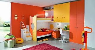 Dormitorio naranja amarillo