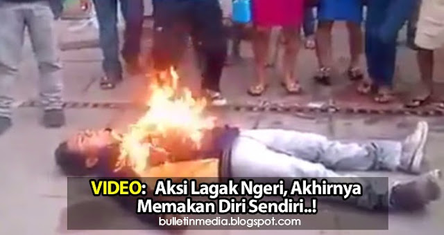 VIDEO: Aksi Lagak Ngeri, Akhirnya Memakan Diri Sendiri..!