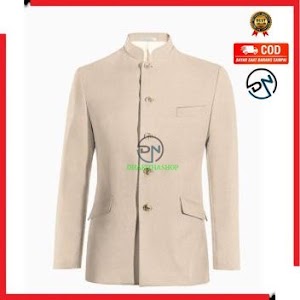 JAS KOKO BAJU MUSLIM PRIA MODEL JASKO MANDARIN WARNA KREM