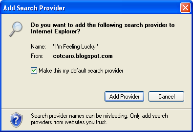 internet explorer add search provider window