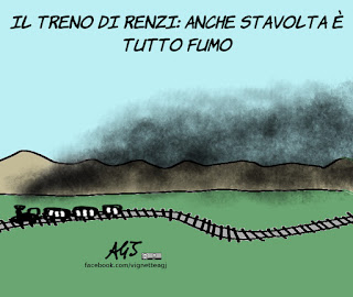 Treno Pd, renzi, politica, vignetta, satira