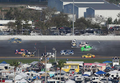 Danica Patrick was caught-up in a multi-car crash at the #NASCAR Daytona 500