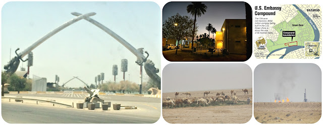 Swords of Qādisīya, Night time in Baghdad, Camels in the desert, Oil fields in Basrah, Iraq