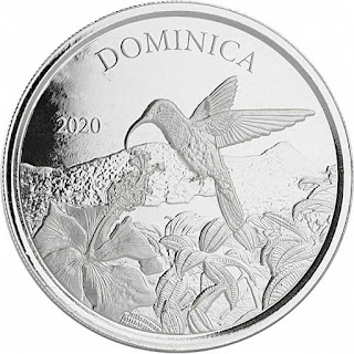 2020 Dominica 1 oz Silver Nature Isle (3) Hummingbird EC8