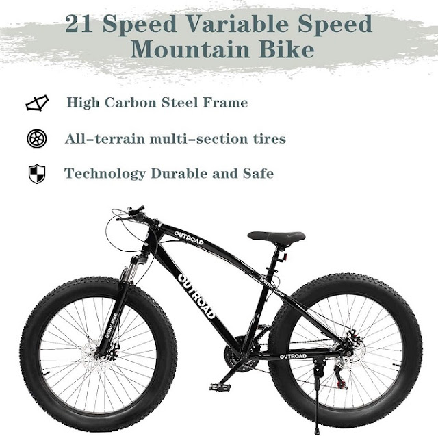 Outroad Fat Tire Front Suspension Mountain Bike