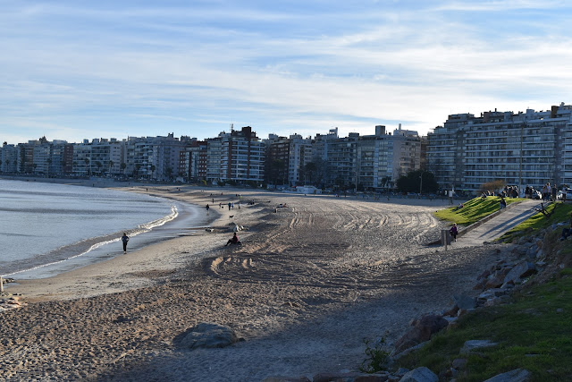  vista de cima da avenida costeira com sua praia de areia  