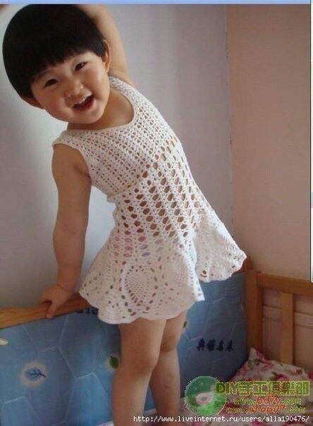 VESTIDO DE NIÑA PARA TEJER A CROCHET MUY BELLO