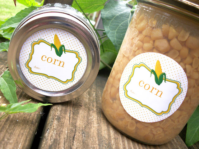 Cute Corn Canning Jar Labels
