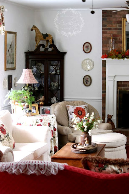 Fall in the great room ... Fall Home Tour 2015 ~ DWELLINGS - The Heart of Your Home