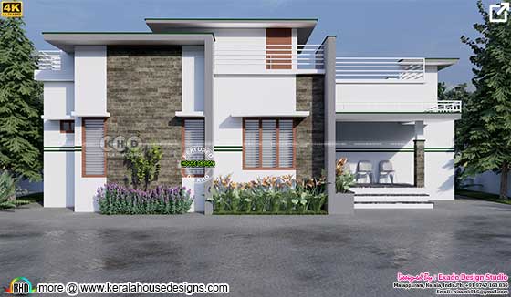 Modern style single floor house in Kerala