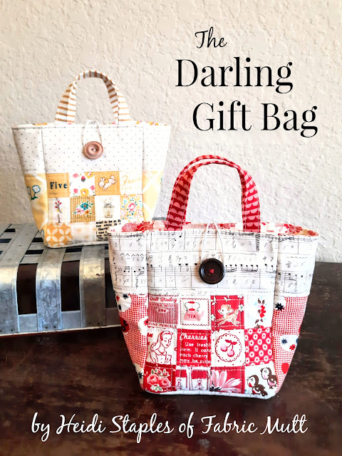 The Darling Gift Bag Tutorial by Heidi Staples of Fabric Mutt