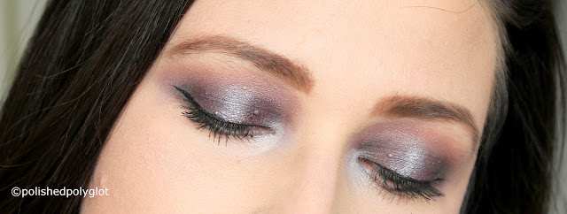 Sophisticated grey and mauve makeup look