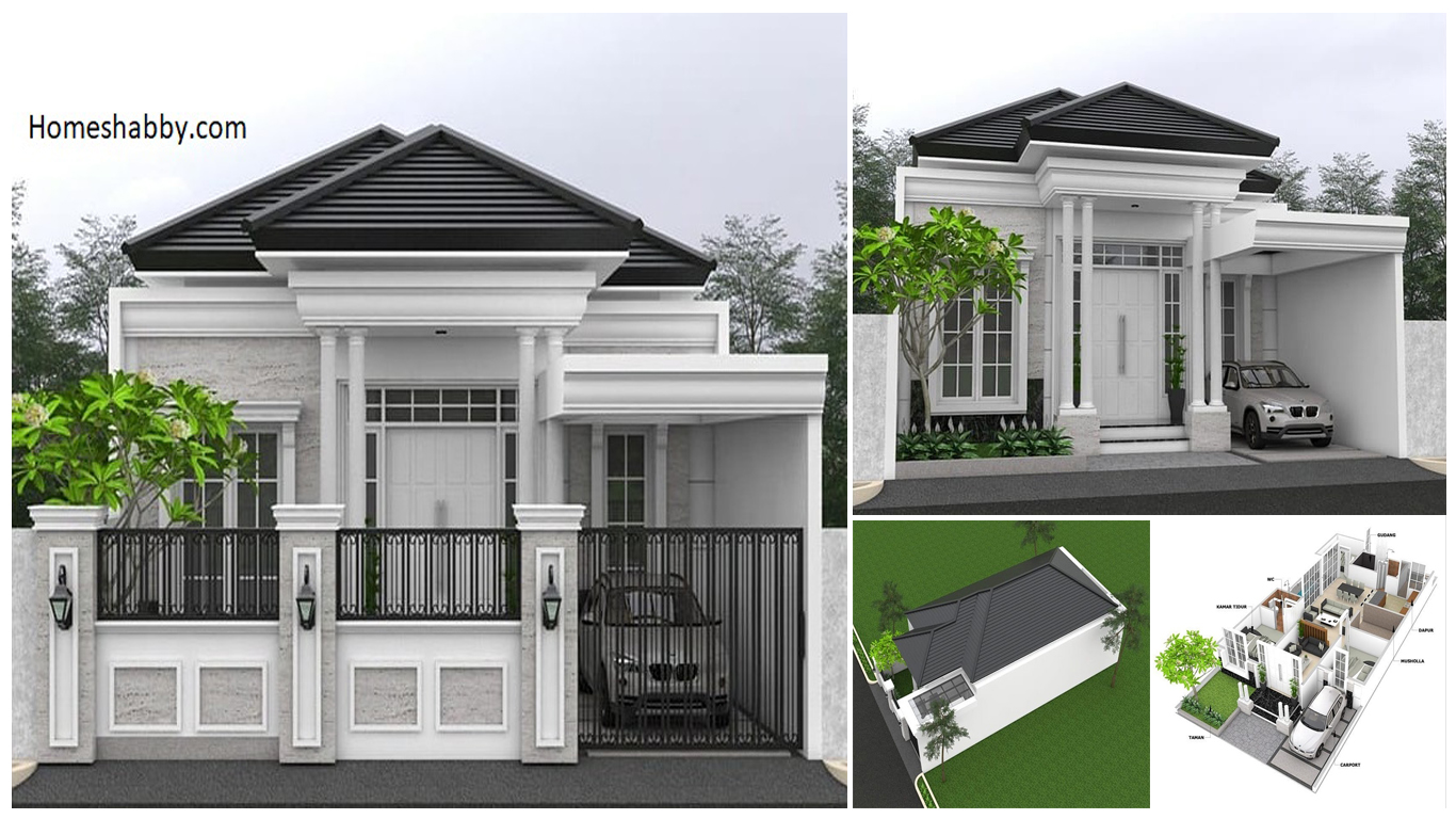 Desain Dan Denah Rumah Ukuran 85 X 18 M Dengan 3 Kamar Tidur Memiliki Dapur Kotor Cocok Untuk Di Desa Homeshabbycom Design Home Plans