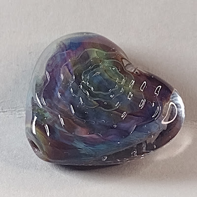 large multicooured lampwork heart