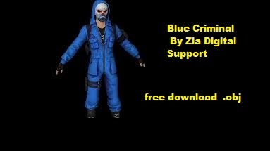 Prisma 3d free fire 3D Model obj Free download Blue Criminal Prisma 3d modeling