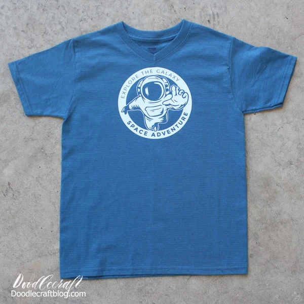 Make a Moon Landing Space Exploration Shirt to celebrate the 50th anniversary of the lunar landing with Cricut iron on vinyl, easypress 2 and the maker!