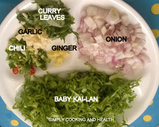 Ingredients for Simple baby kai-lan stir-fry