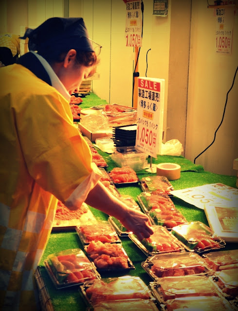 Fish seller in Osaka