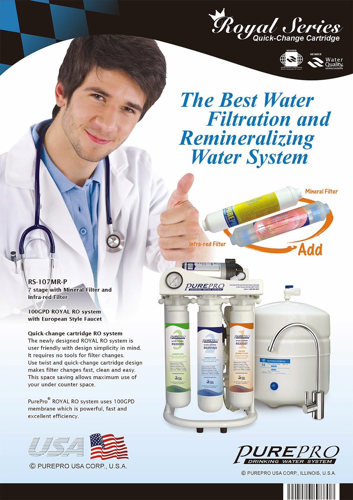 PurePro Royal ®  RS-107  Reverse Osmosis Water Purification System