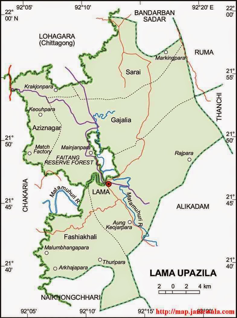 lama upazila map of bangladesh