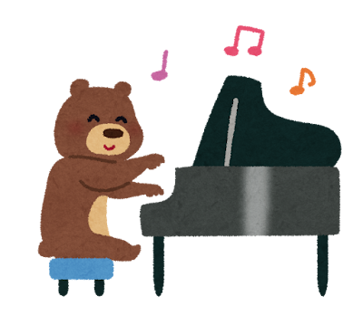 ピアノを弾くクマのイラスト