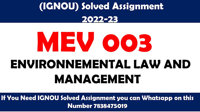 MEV 003 Solved Assignment 2022-23