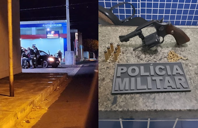 Polícia Militar prende homem e apreende revólver municiado em Cocal