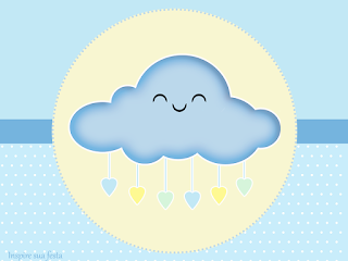 Rain of Blessings in Light Blue and Yellow  Free Printable Labels.