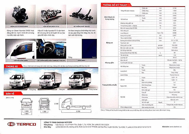 xe tera 1,9 tan thung lung