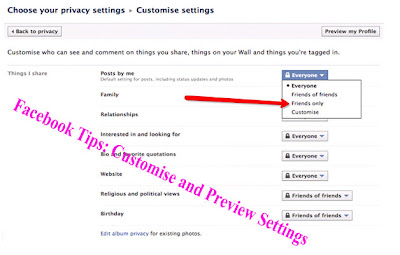 Facebook Tips: Customise and Preview Settings 