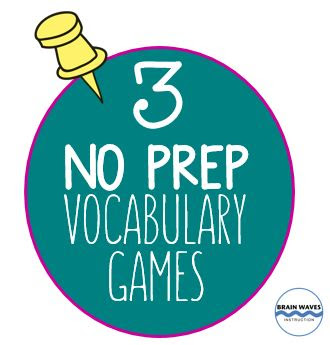 Ready to make mastering vocabulary fun?  Then, check out this set of 3 No-Prep Vocabulary Games!  Students love them!  Plus, there's an exclusive FREEBIE with everything you need to play!