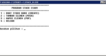 Contoh Membuat Program Animasi Operasi Stack dengan Visual 