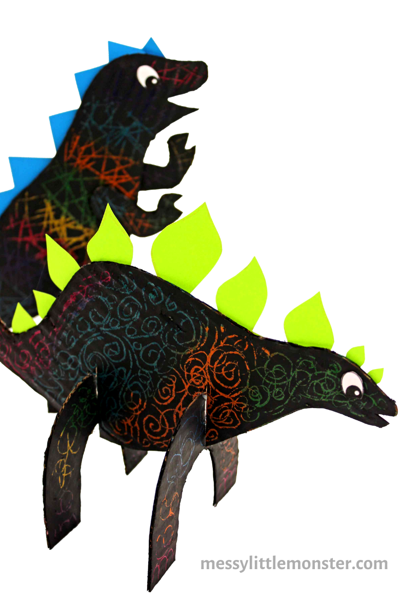 Scratch art dinosaur craft for kids