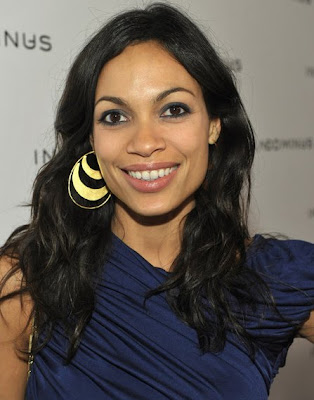 Rosario Dawson Gold Dangle Earrings