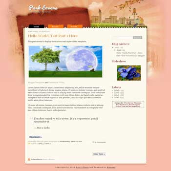 Park Lovers Blogger Template. blogger template from wordpress theme