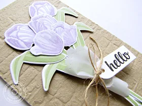 Sunny Studio Stamps: Timeless Tulips Vellum Wrapped Tulip Bouquet Card by Emily Leiphart