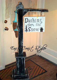 painted wooden sign post DIY scrap wood