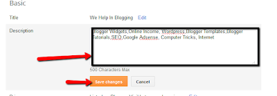 adding a description of blog for better seo