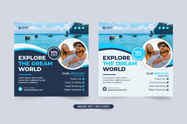 Touring agency social media post design free download