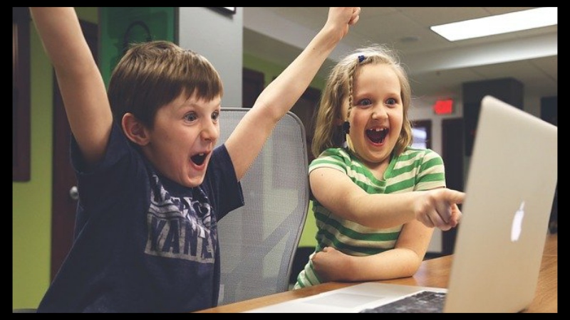 Happy boy and girl