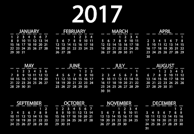 Happy New Year 2017 Calendar