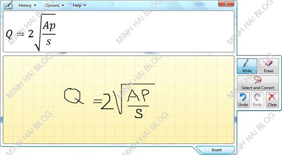 Math input panel