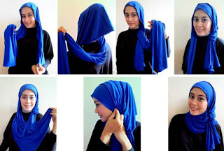 Tutorial Hijab Pashmina Kaos dengan Gambar